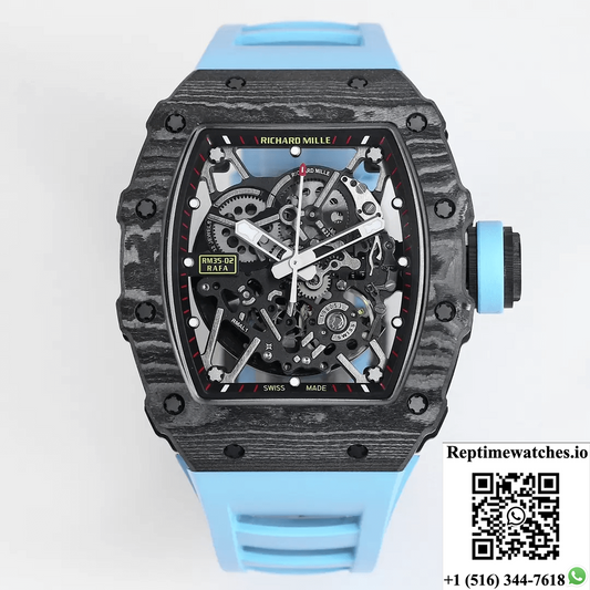 Richard Mille Rm35-02 Bbr Factory Blue Rubber Strap-Rep Time Watches