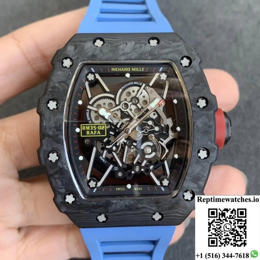 Richard Mille Rm35-02 Kv Factory V3 Carbon Fiber Shell Hollow Dial-Rep Time Watches
