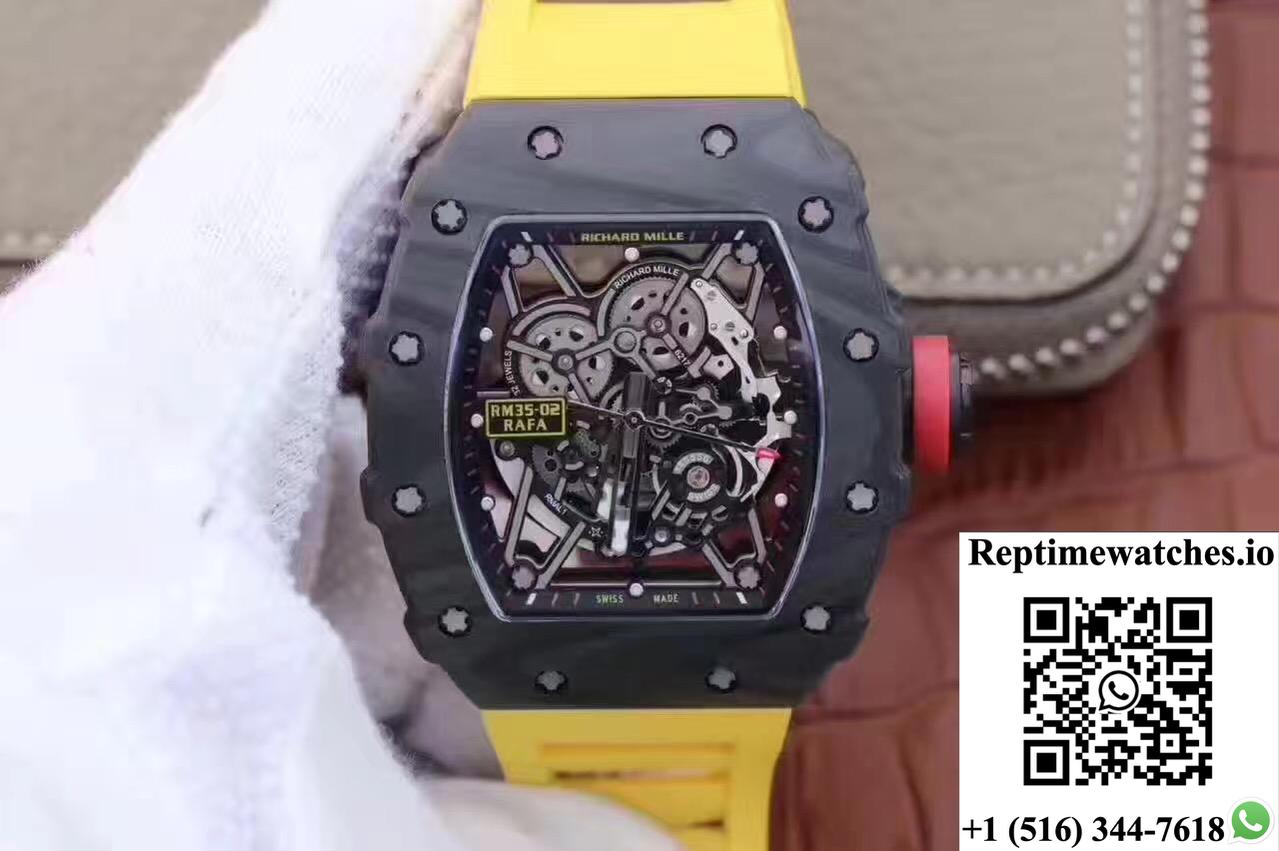 Richard Mille Rm35-02 Rafael Nadal Kv Factory Black Skeleton Dial-Rep Time Watches