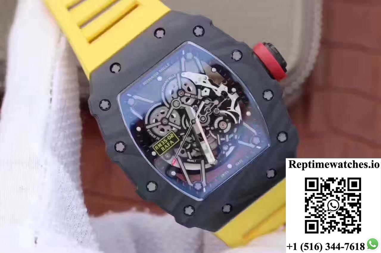 Richard Mille Rm35-02 Rafael Nadal Kv Factory Black Skeleton Dial-Rep Time Watches