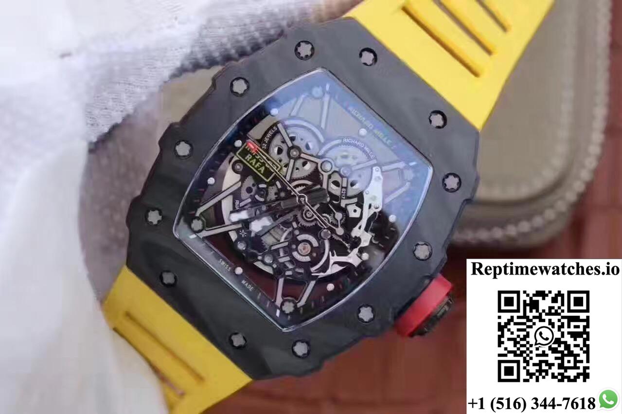Richard Mille Rm35-02 Rafael Nadal Kv Factory Black Skeleton Dial-Rep Time Watches