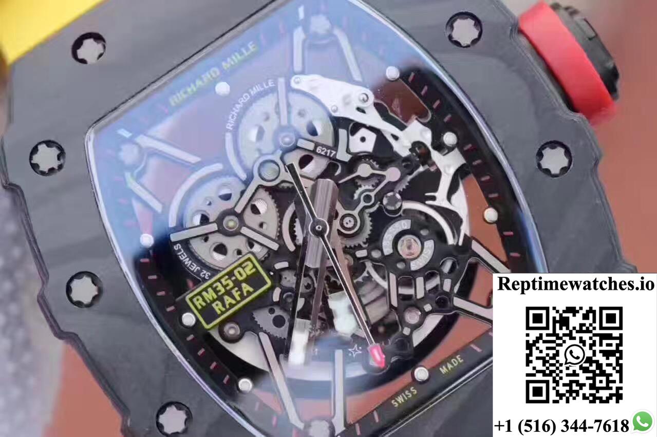 Richard Mille Rm35-02 Rafael Nadal Kv Factory Black Skeleton Dial-Rep Time Watches