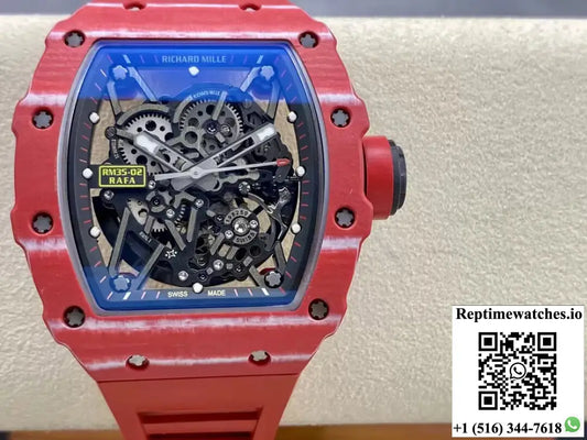 Richard Mille RM35-02 T+ Factory Red Carbon Fiber Skeleton Dial - Watches