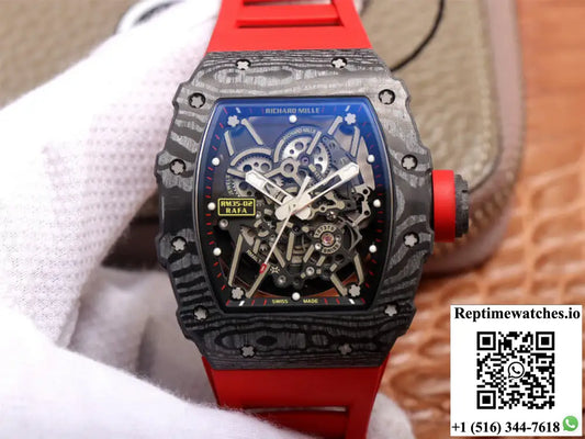 Richard Mille RM35-02 ZF Factory Red Rubber Strap - Watches