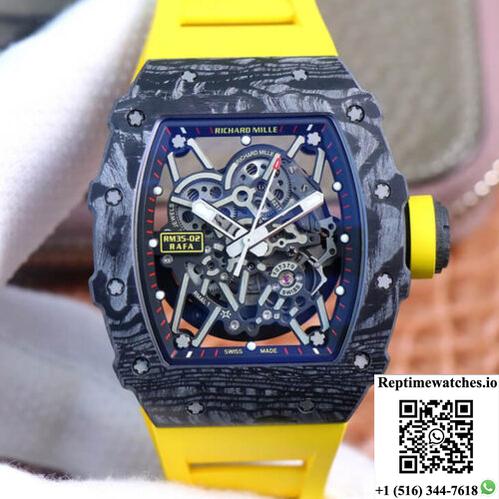 Richard Mille Rm35-02 Zf Factory Yellow Rubber Strap-Rep Time Watches
