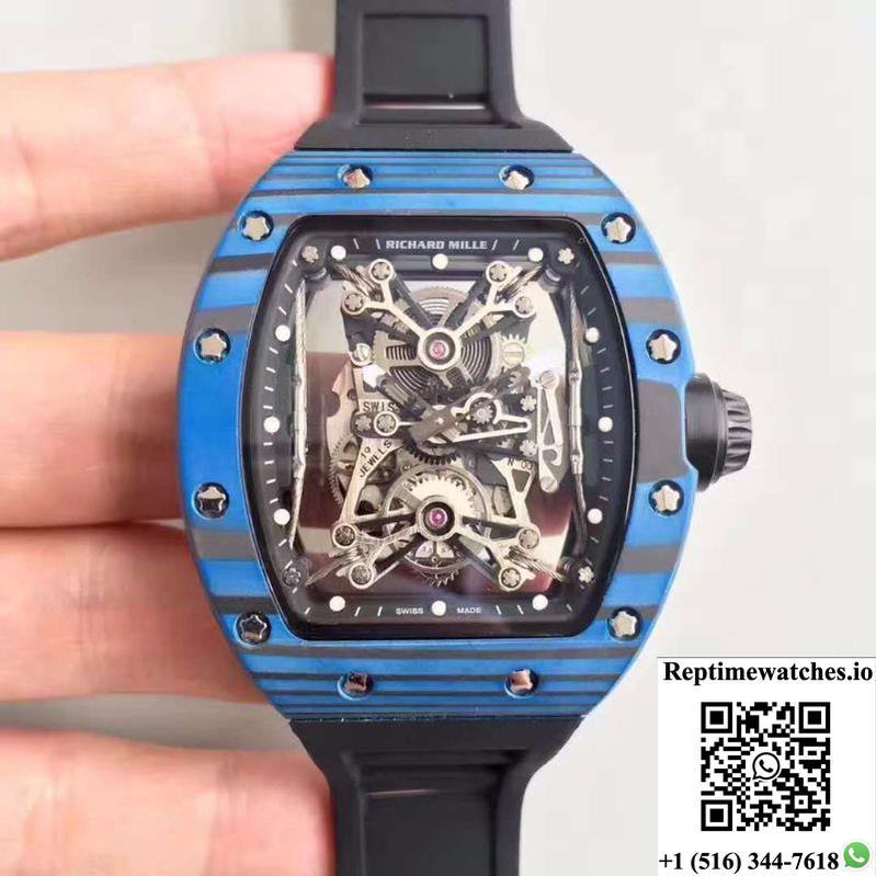 Richard Mille Rm50-27-01 Ntpt Blue Forged Carbon Skeleton Dial-Rep Time Watches