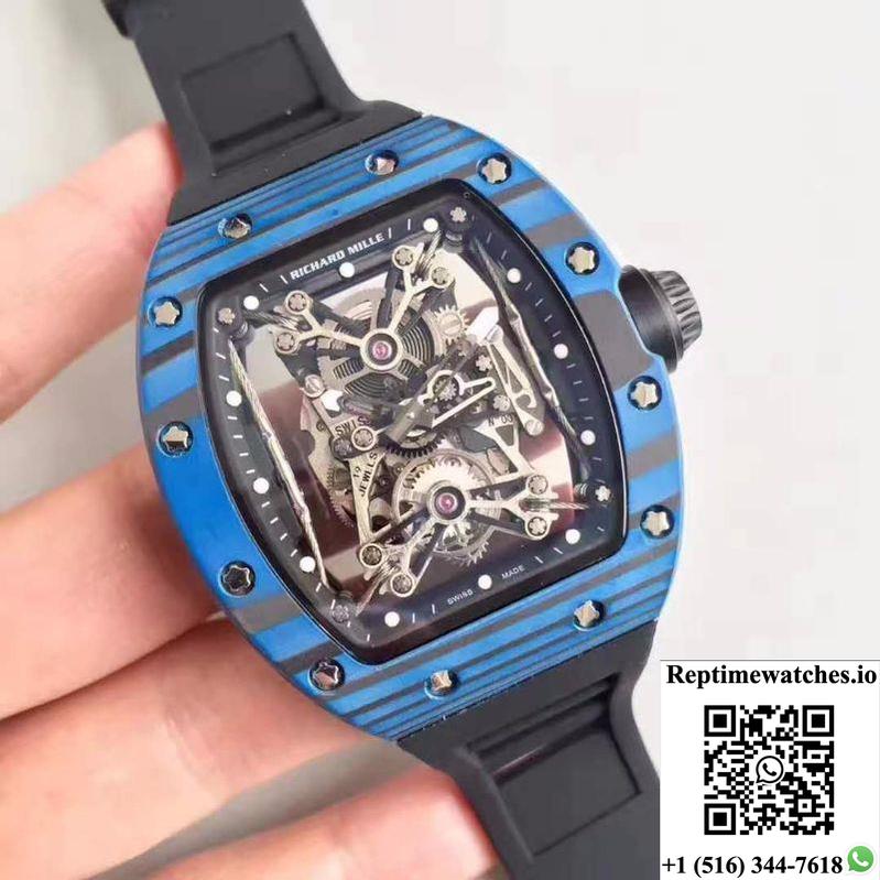 Richard Mille Rm50-27-01 Ntpt Blue Forged Carbon Skeleton Dial-Rep Time Watches