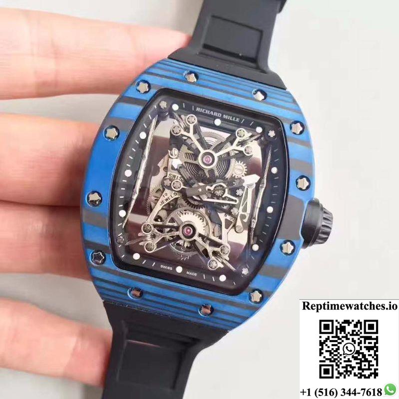 Richard Mille Rm50-27-01 Ntpt Blue Forged Carbon Skeleton Dial-Rep Time Watches