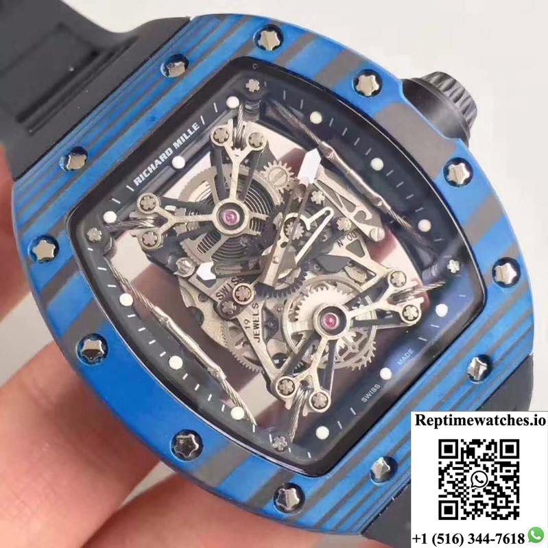 Richard Mille Rm50-27-01 Ntpt Blue Forged Carbon Skeleton Dial-Rep Time Watches