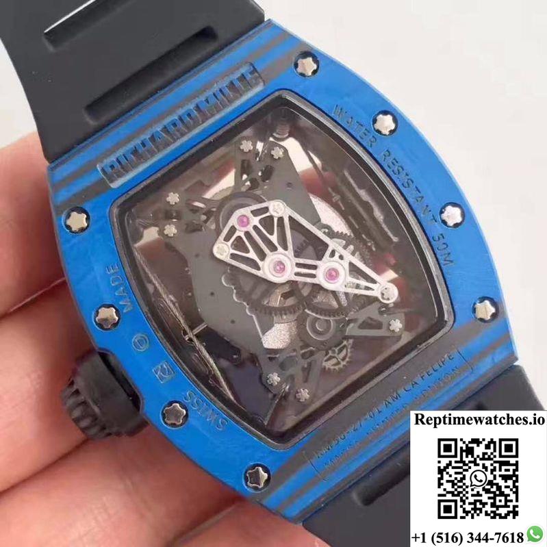 Richard Mille Rm50-27-01 Ntpt Blue Forged Carbon Skeleton Dial-Rep Time Watches