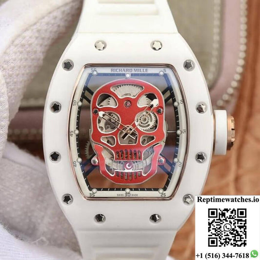 Richard Mille Rm52-01 Kv Factory Red Skull Dial-Rep Time Watches