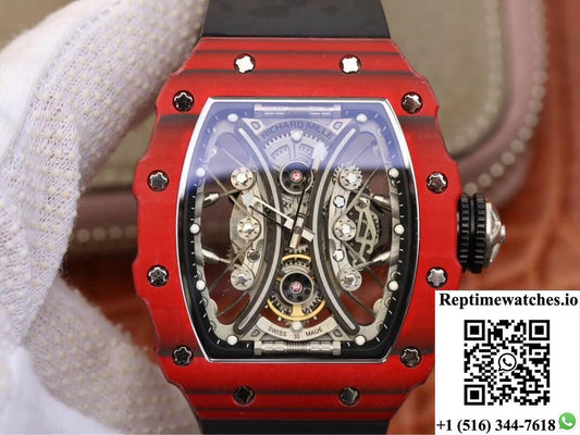 Richard Mille Rm53-01 Kv Factory Tpt Carbon Fiber Black Strap-Rep Time Watches