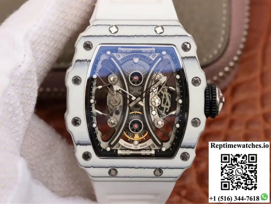 Richard Mille RM53-01 KV Factory White TPT Carbon Fiber Skeleton Dial AF Factory