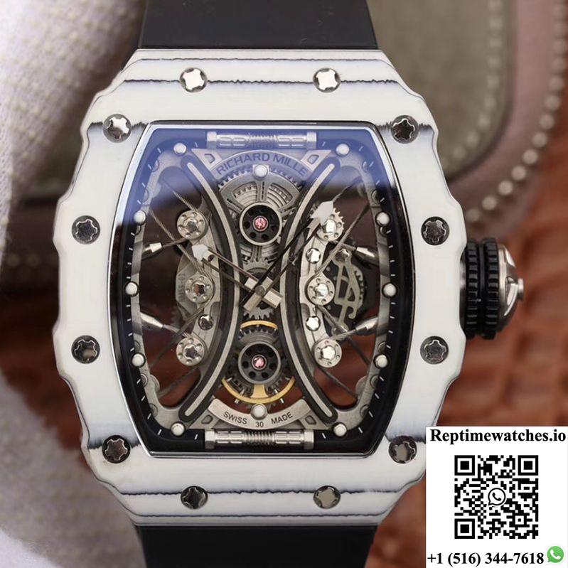 Richard Mille Rm53-01 White Ceramic Case Skeleton Dial-Rep Time Watches