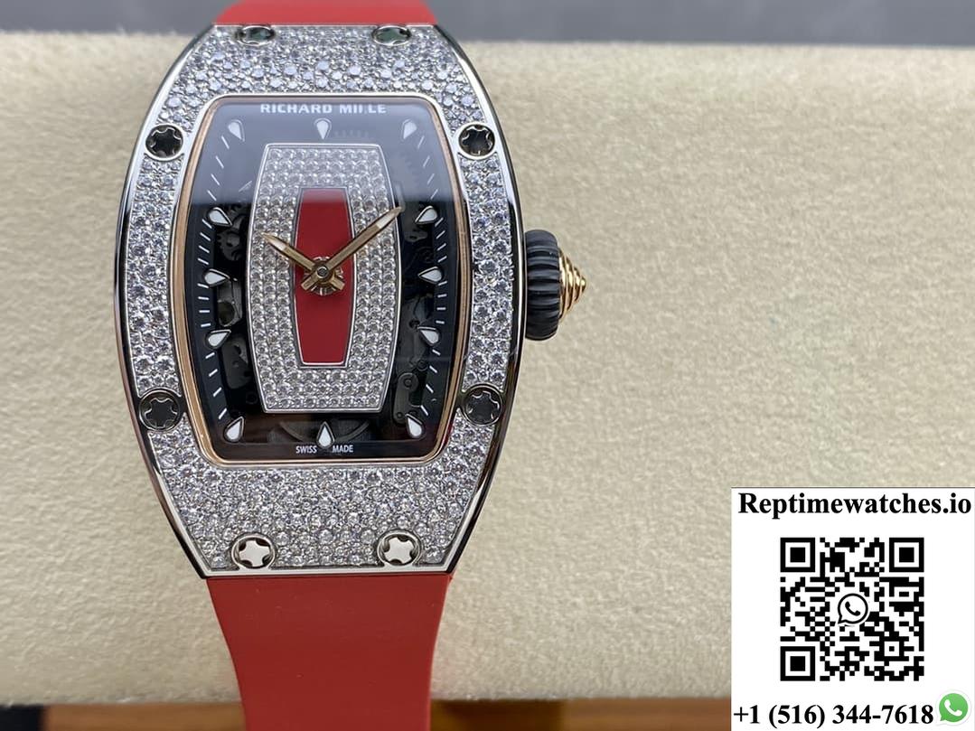 Richard Miller Ladies Rm07-01 Bba Factory Rubber Strap-Rep Time Watches
