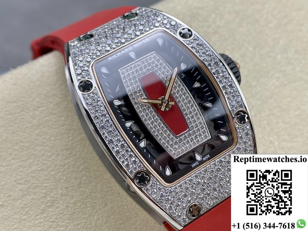 Richard Miller Ladies Rm07-01 Bba Factory Rubber Strap-Rep Time Watches