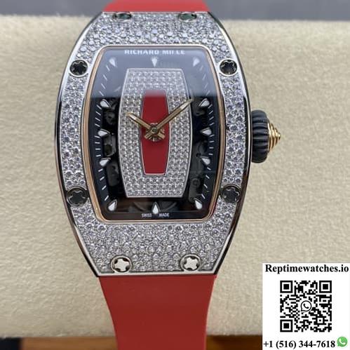 Richard Miller Ladies Rm07-01 Bba Factory Rubber Strap-Rep Time Watches