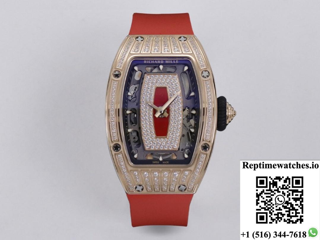 Richard Miller Ladies Rm07-01 Zf Factory Rubber Strap-Rep Time Watches