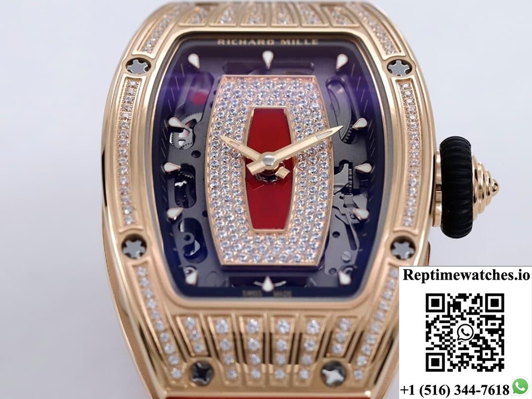 Richard Miller Ladies Rm07-01 Zf Factory Rubber Strap-Rep Time Watches
