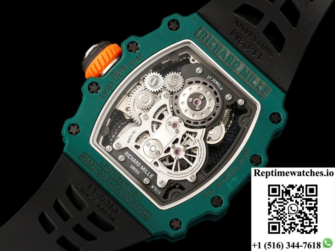 Richard Miller Men’S Rm21-02 Rm Factory Rubber Strap-Rep Time Watches