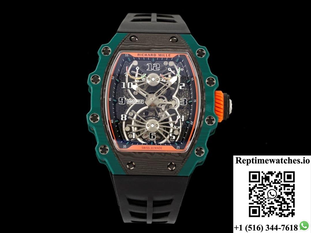 Richard Miller Men’S Rm21-02 Rm Factory Rubber Strap-Rep Time Watches