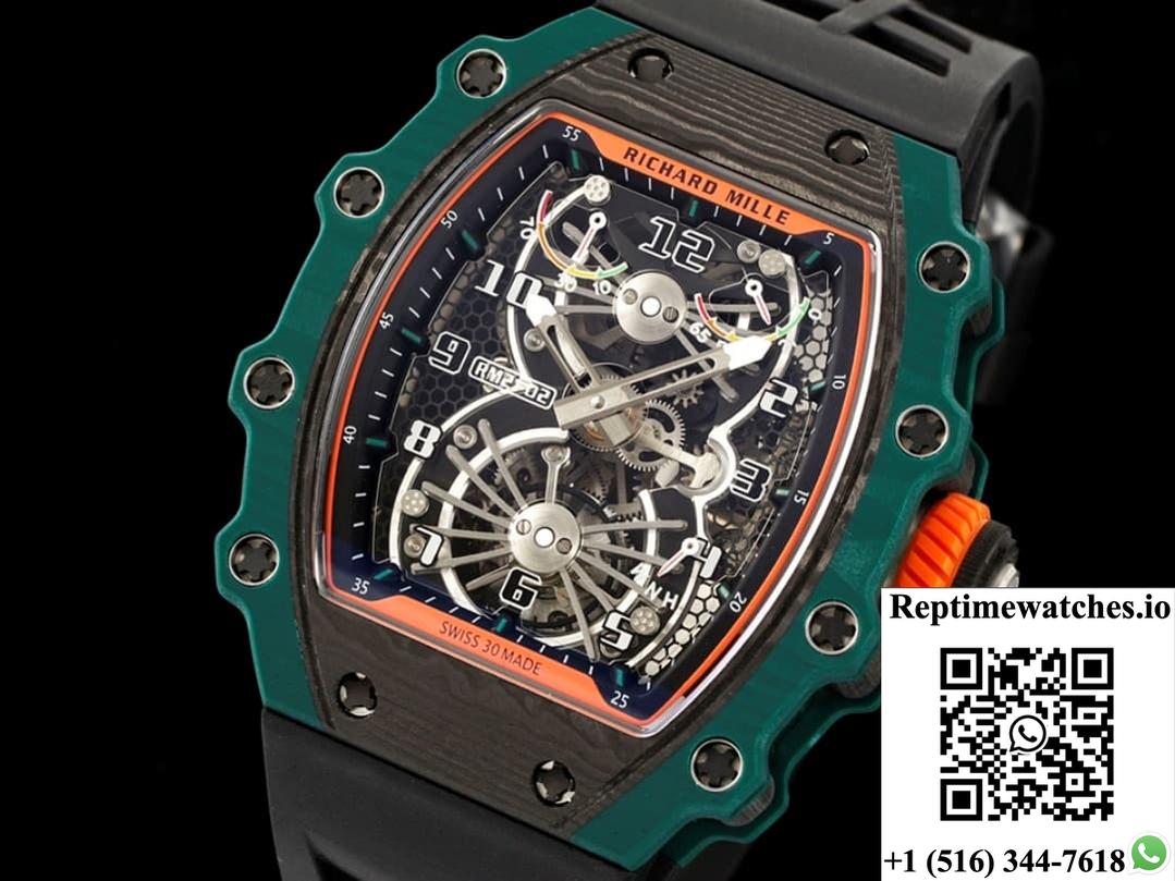 Richard Miller Men’S Rm21-02 Rm Factory Rubber Strap-Rep Time Watches