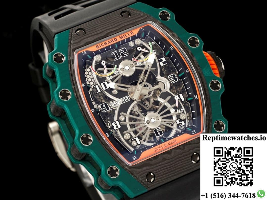 Richard Miller Men’S Rm21-02 Rm Factory Rubber Strap-Rep Time Watches