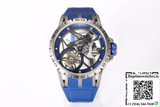 Roger Dubuis Excalibur RDDBEX0479 NEW Factory Tourbillon Rubber Strap