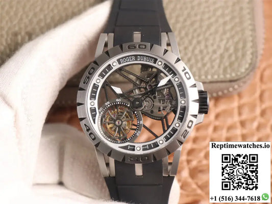 Roger Dubuis Excalibur Spidr RDDBEX0479 JB Factory Tourbillon Skeleton Dial Black Strap AI Factory
