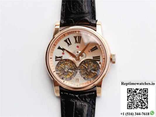 Roger Dubuis Hommage RDDBHO0562 Double Flying tourbillon JB Factory Rose Gold Dial AI Factory