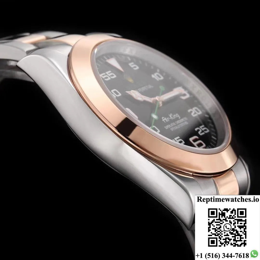 Rolex Air-King 116900 Rose Gold Jf Factory Black Dial-Rep Time Watches