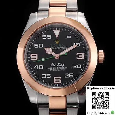 Rolex Air-King 116900 Rose Gold Jf Factory Black Dial-Rep Time Watches