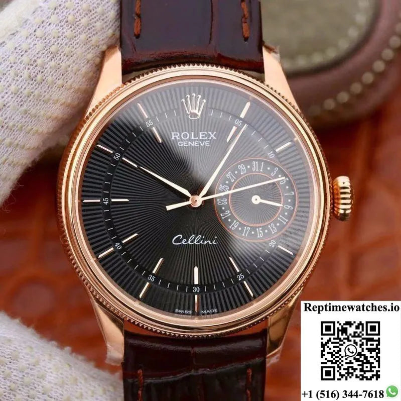 Rolex Celini Date 50515 Mks Factory 18K Rose Gold Case-Rep Time Watches