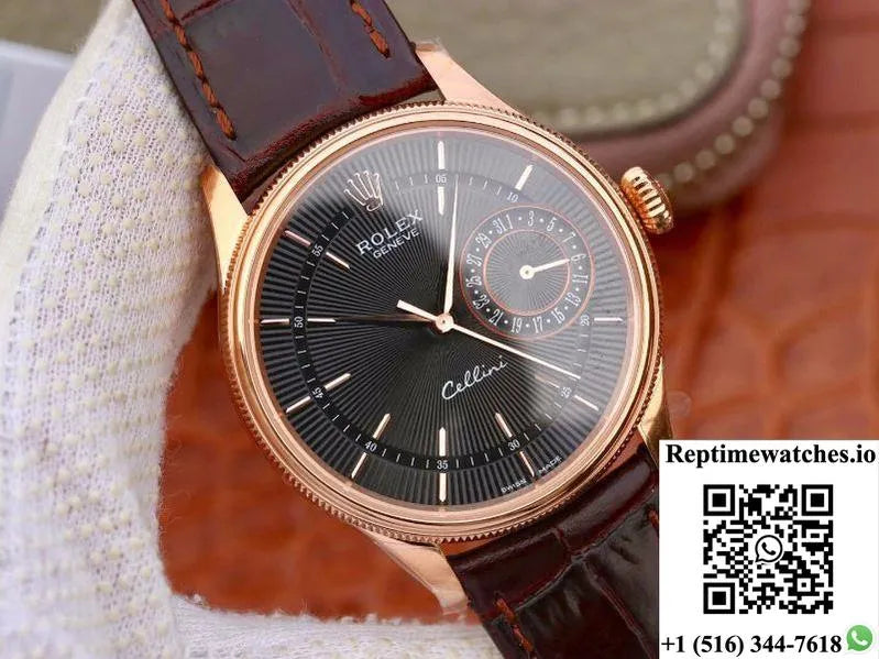 Rolex Celini Date 50515 Mks Factory 18K Rose Gold Case-Rep Time Watches