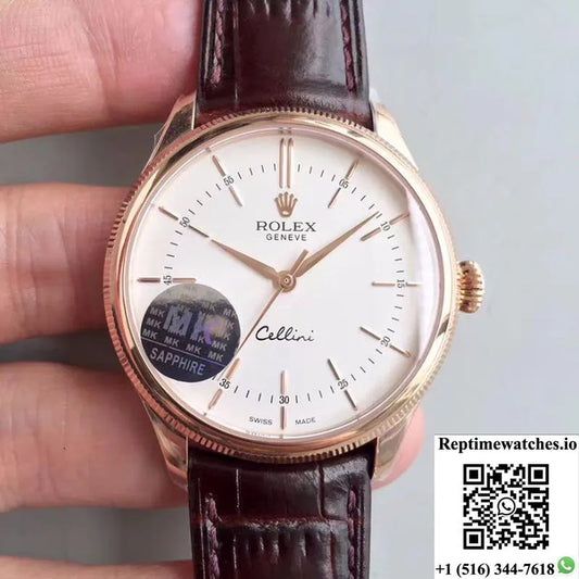 Rolex Cellini 50505 Mks Factory V4 White Dial-Rep Time Watches