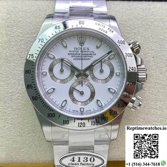 Rolex Cosmograph Daytona 116520Ln Clean Factory White Dial-Rep Time Watches