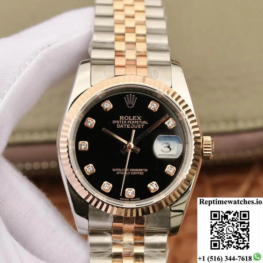 Rolex Datejust 116231 Gm Factory Black Diamond Dial-Rep Time Watches