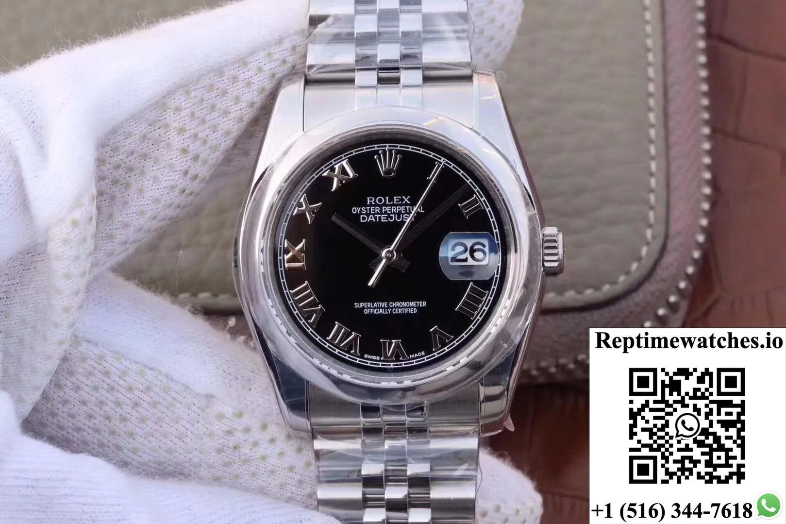 Rolex Datejust 116234 36Mm Ar Factory Black Dial Rome Time Scale-Rep Time Watches