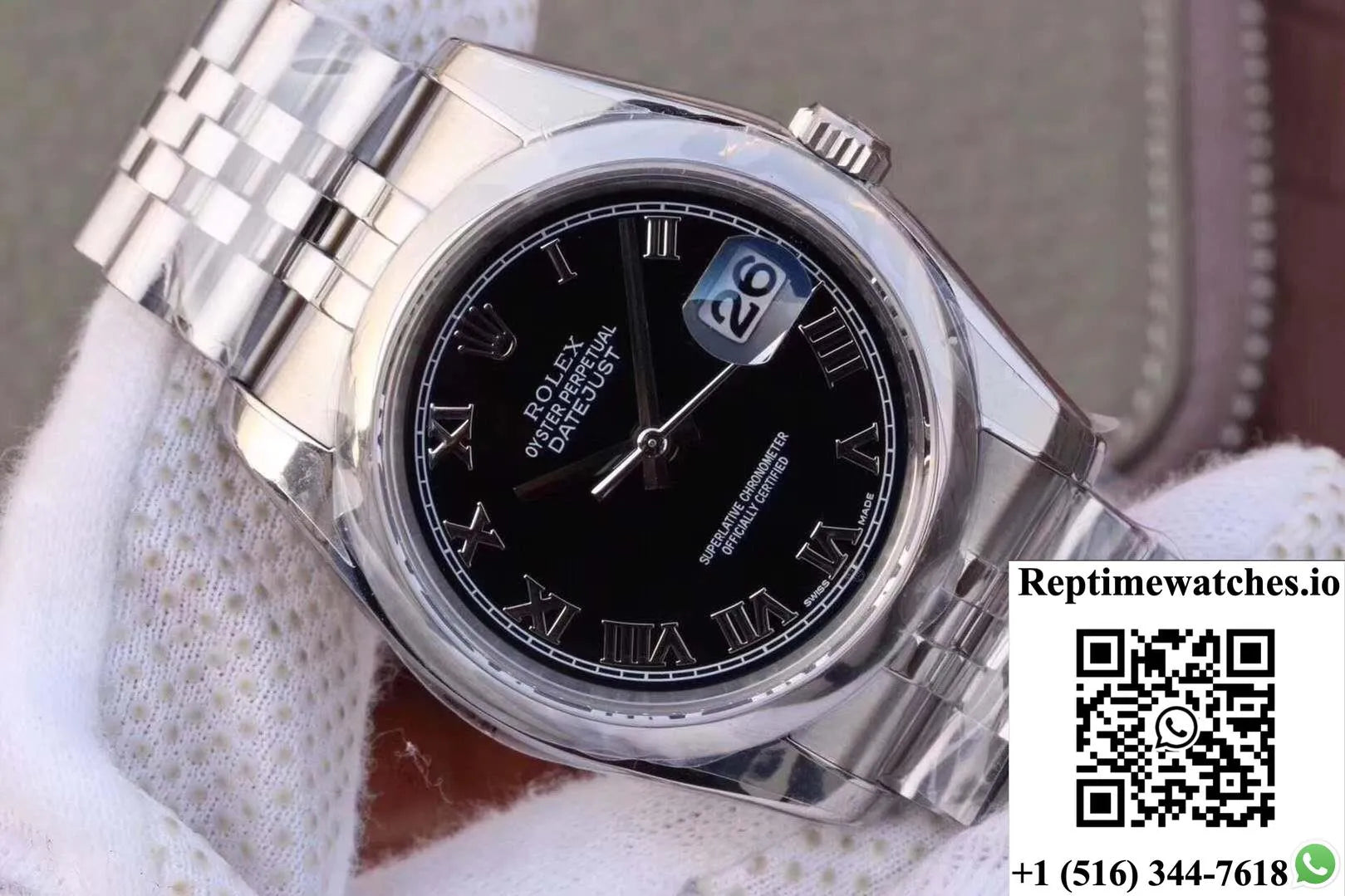 Rolex Datejust 116234 36Mm Ar Factory Black Dial Rome Time Scale-Rep Time Watches