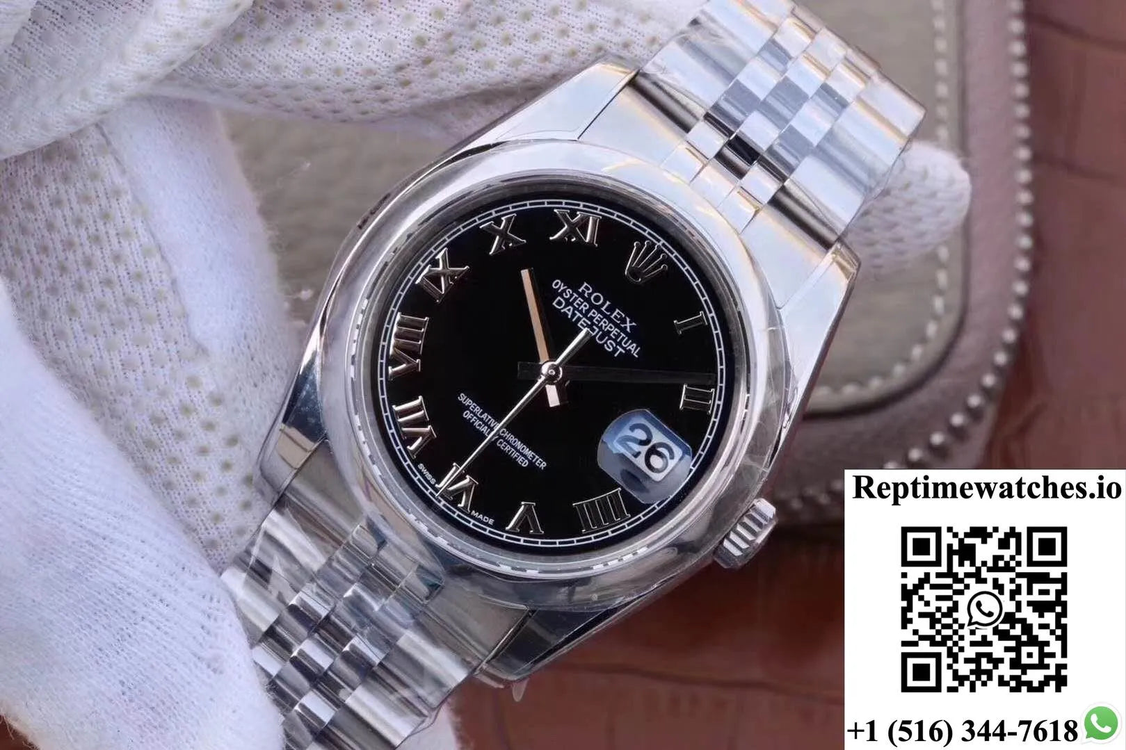 Rolex Datejust 116234 36Mm Ar Factory Black Dial Rome Time Scale-Rep Time Watches