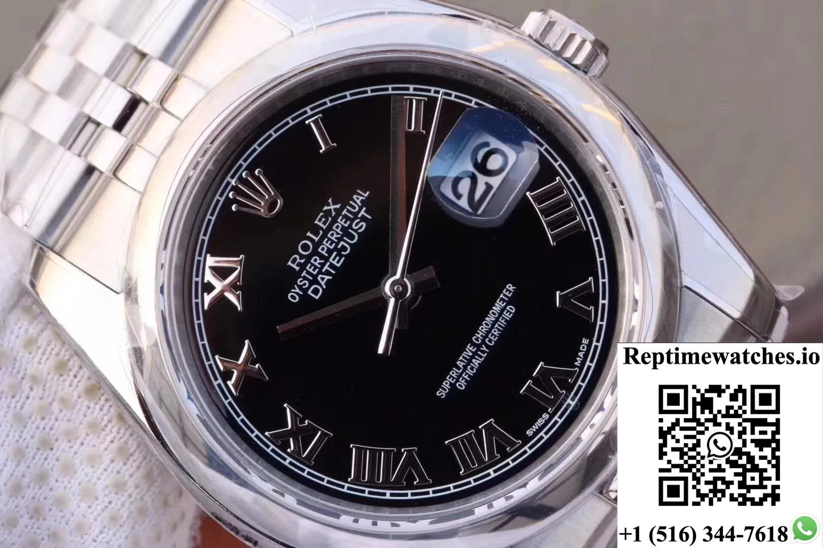 Rolex Datejust 116234 36Mm Ar Factory Black Dial Rome Time Scale-Rep Time Watches