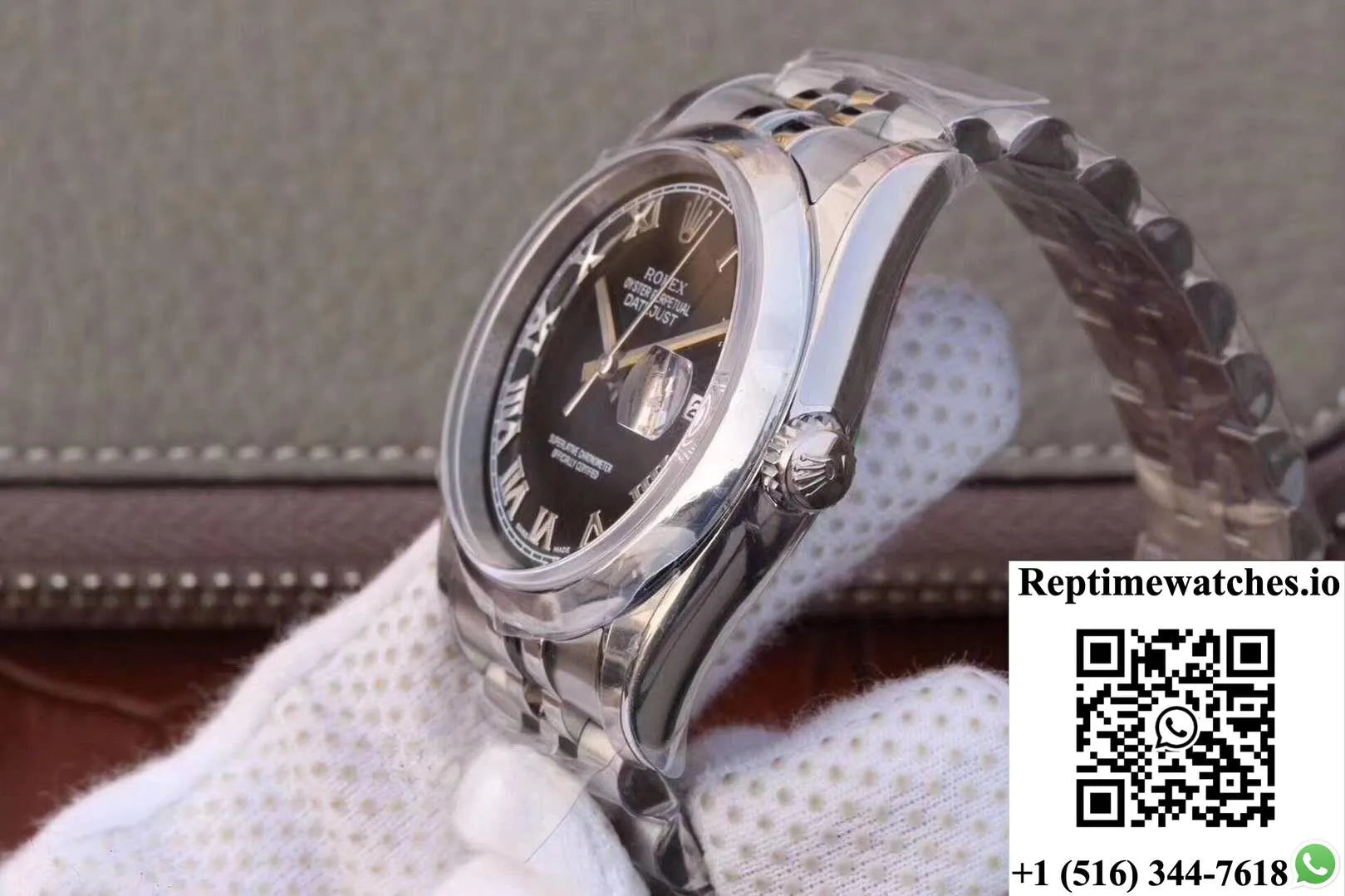 Rolex Datejust 116234 36Mm Ar Factory Black Dial Rome Time Scale-Rep Time Watches