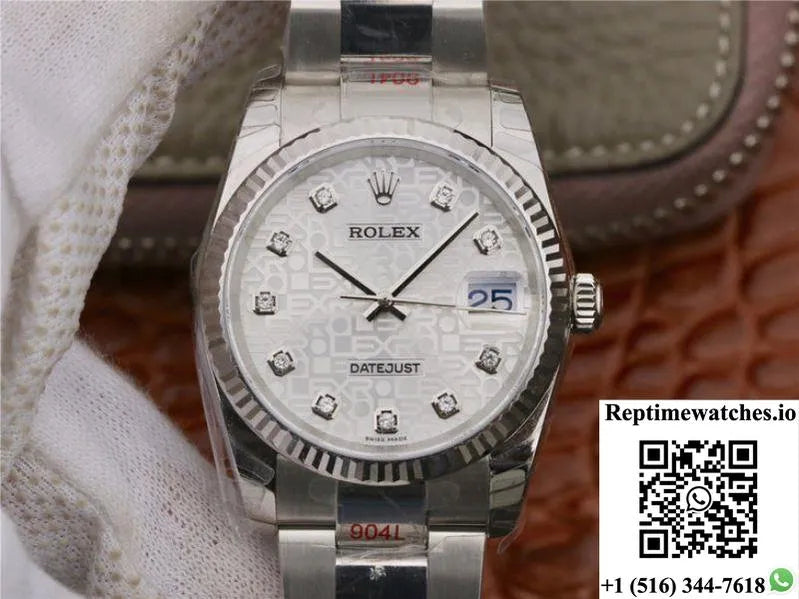 Rolex Datejust 116234 36Mm Ar Factory Diamond-Printed Dial-Rep Time Watches