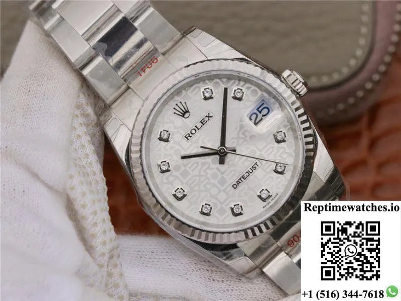 Rolex Datejust 116234 36Mm Ar Factory Diamond-Printed Dial-Rep Time Watches