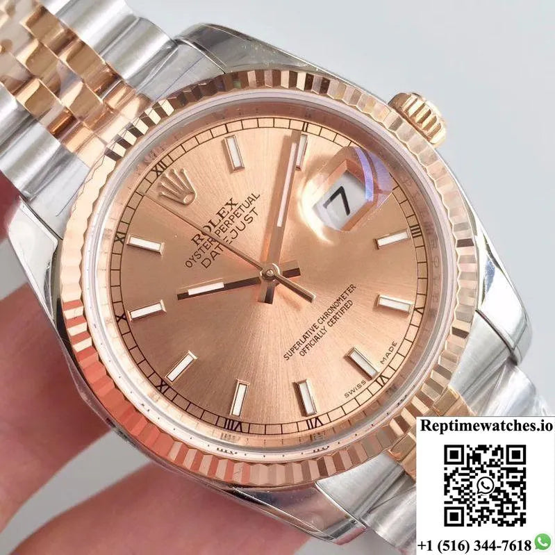 Rolex Datejust 116234 36Mm Ar Factory Rose Gold Dial-Rep Time Watches