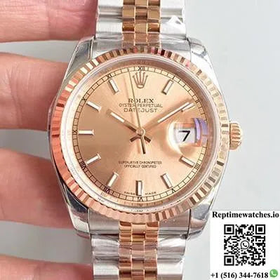 Rolex Datejust 116234 36Mm Ar Factory Rose Gold Dial-Rep Time Watches