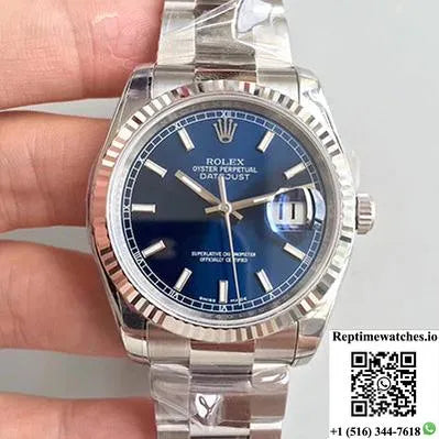 Rolex Datejust 116234 36Mm Ar Factory V2 Blue Dial-Rep Time Watches
