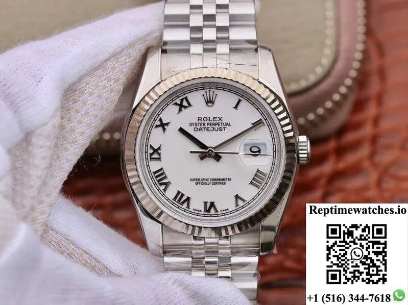 Rolex Datejust 116234 36Mm Ar Factory White Dial With Roman Time Scale-Rep Time Watches
