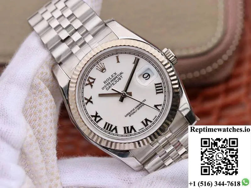 Rolex Datejust 116234 36Mm Ar Factory White Dial With Roman Time Scale-Rep Time Watches