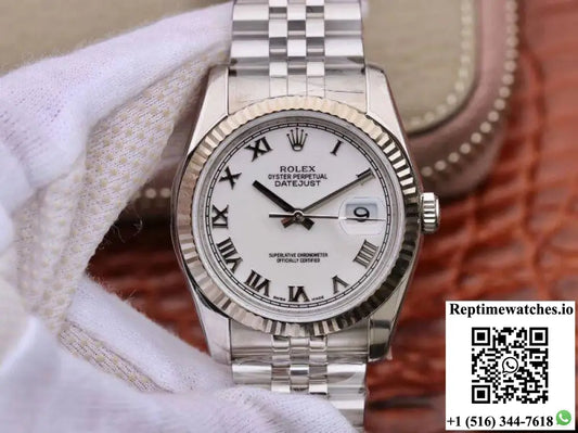 Rolex Datejust 116234 36MM AR Factory White Dial With Roman Time Scale Product Photo 1